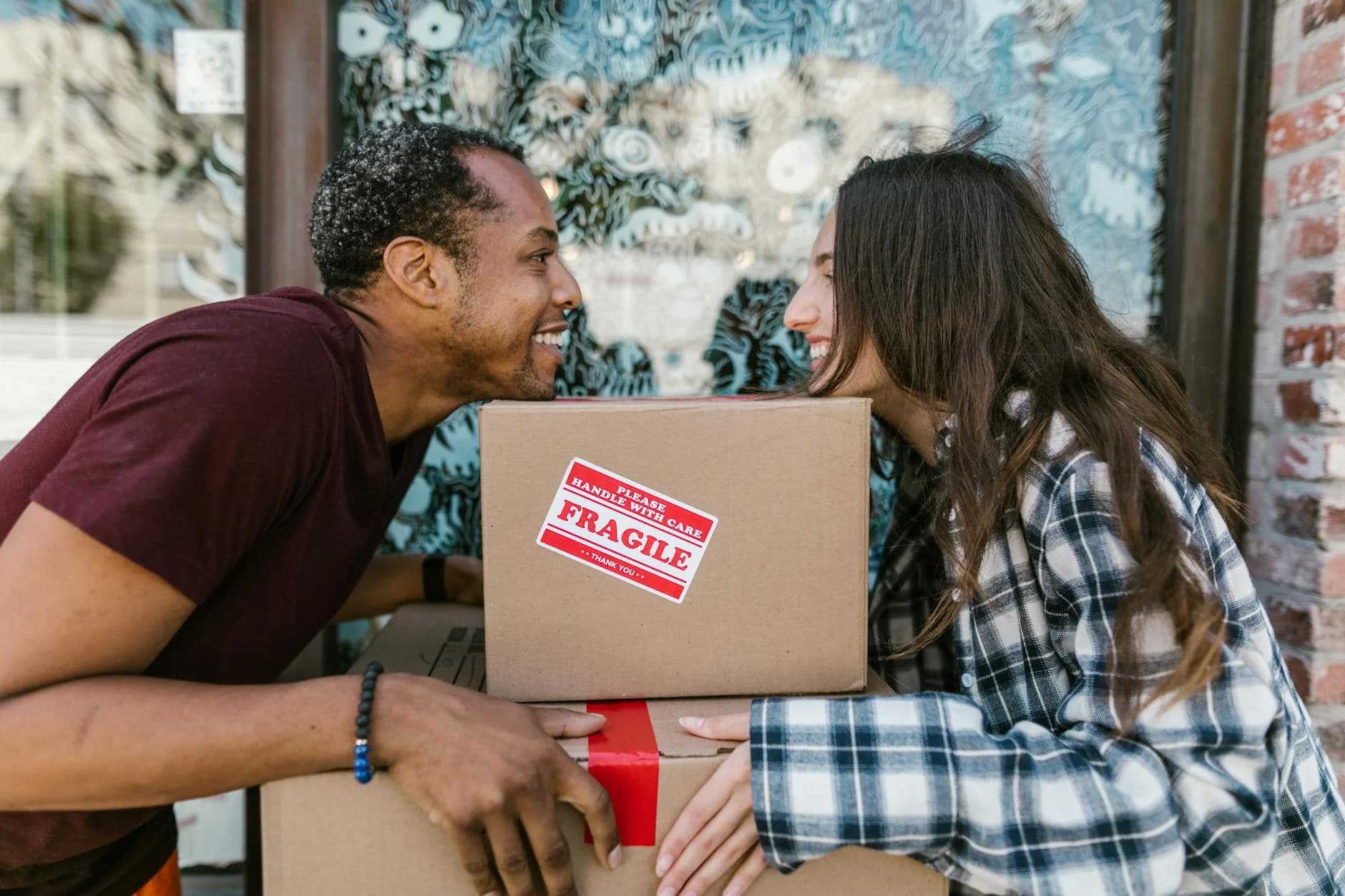 A Joyful Couple Enjoying The Moving Day 2