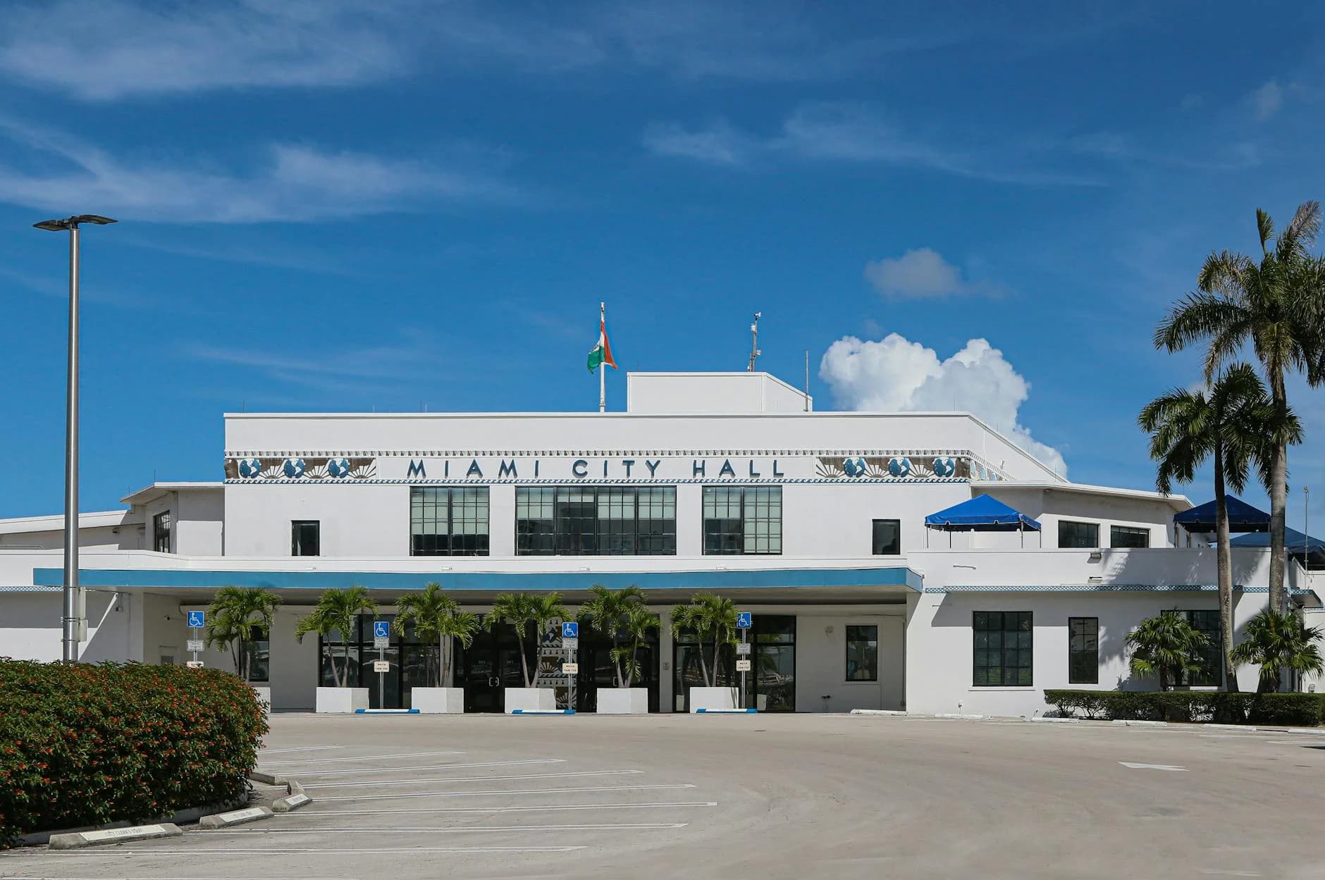 Front View Of Miami City Hall With Palm 2