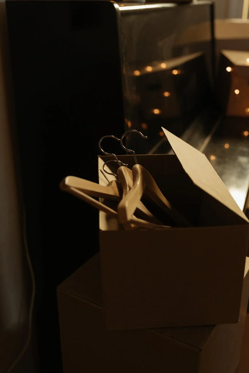 Cardboard Box Filled With Clothes Hanger 2