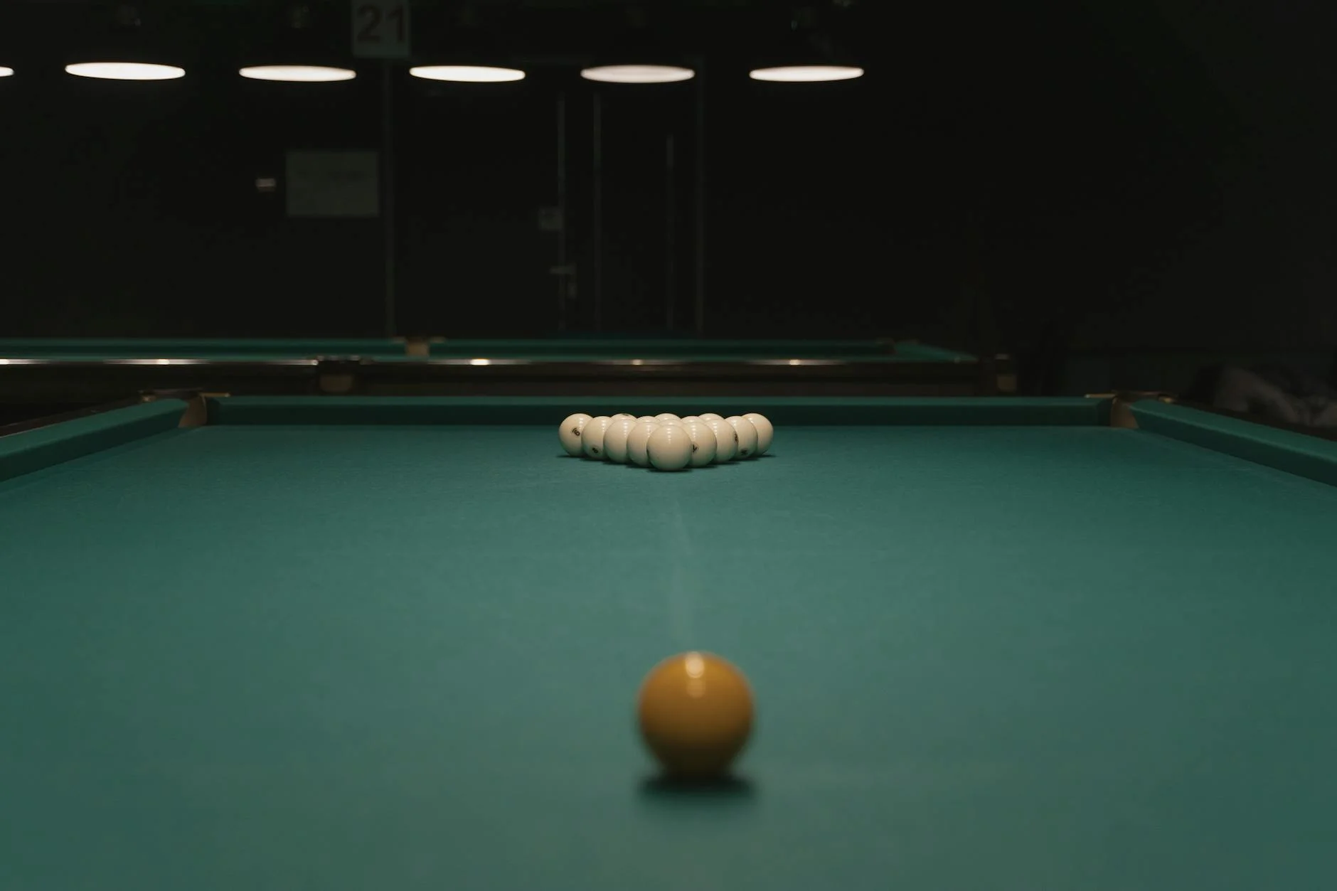 Classic Billiards Table Setup With Cue B 3