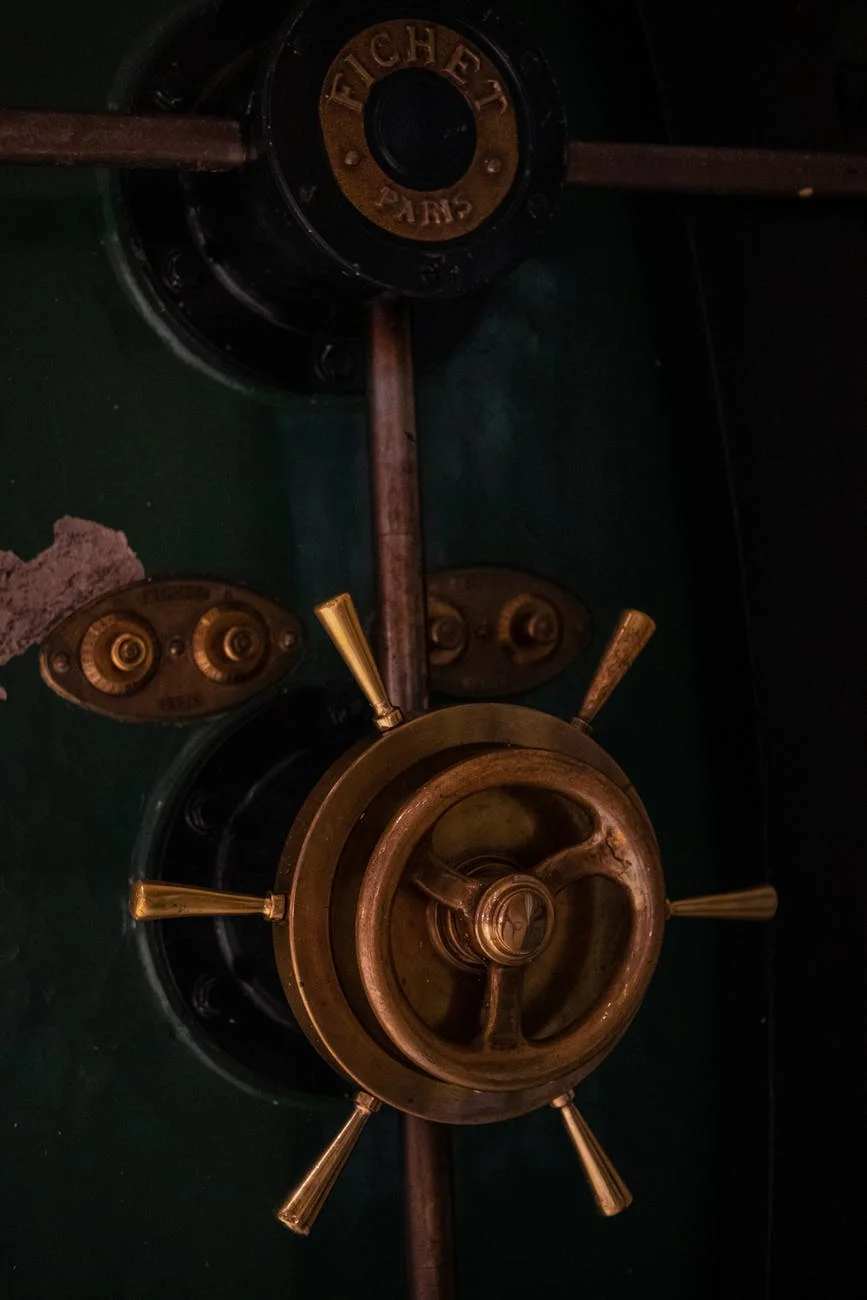 Close Up Of A Vintage Safe Door With A B 1