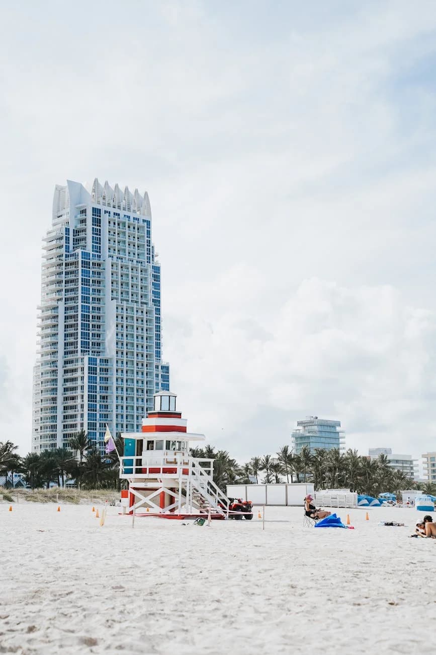 Miami Beach Scene With Lifeguard Tower A 2
