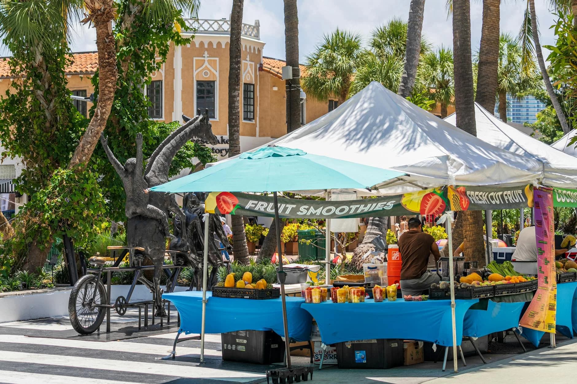 Fruit Stalls Under Sunny Skies In Miami 1