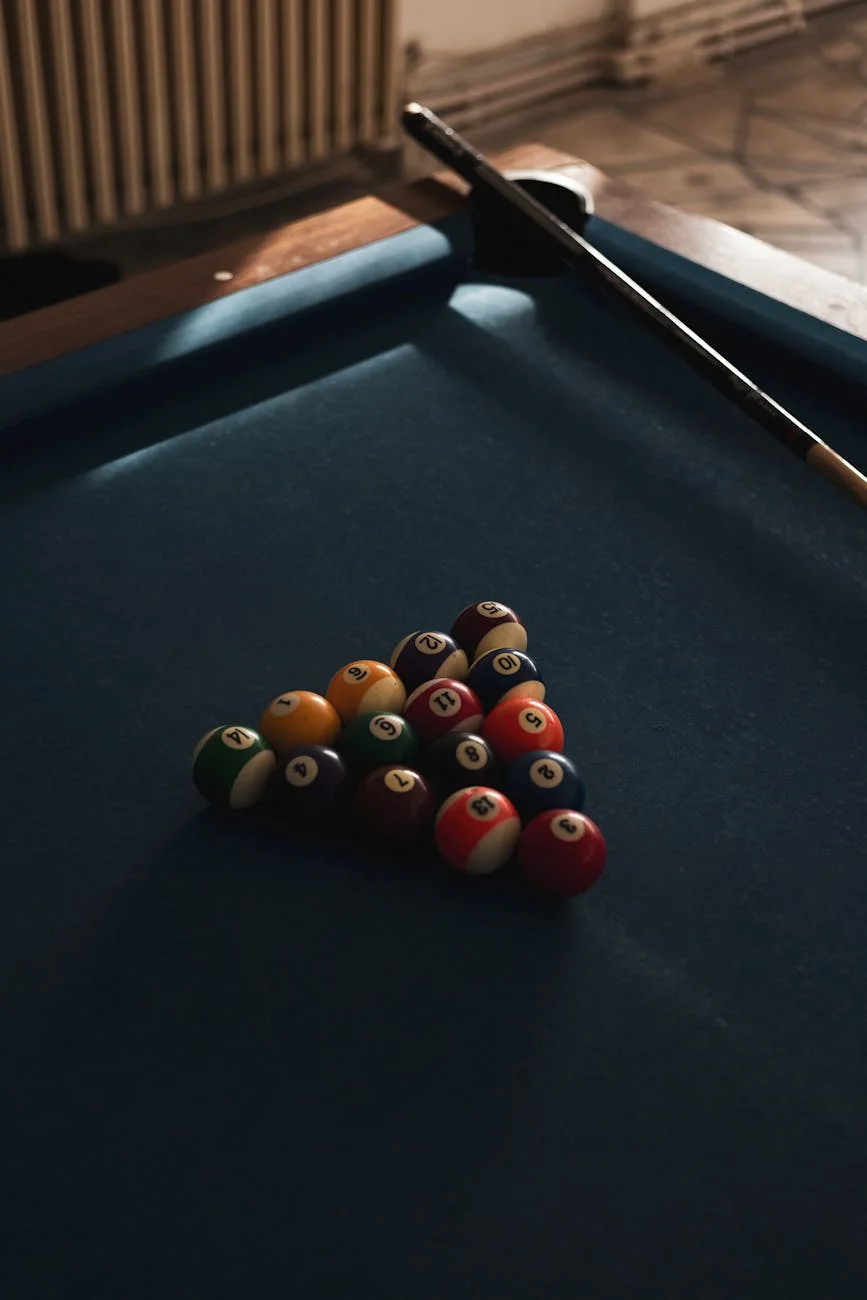 Pool Table With Billiard Balls Arranged 2