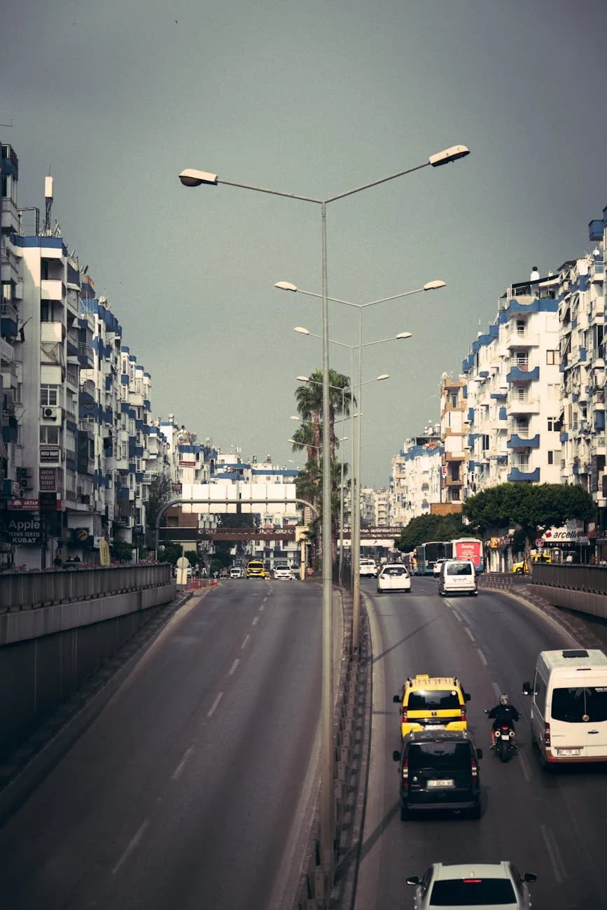 Dynamic City Scene Featuring High Rise A 3