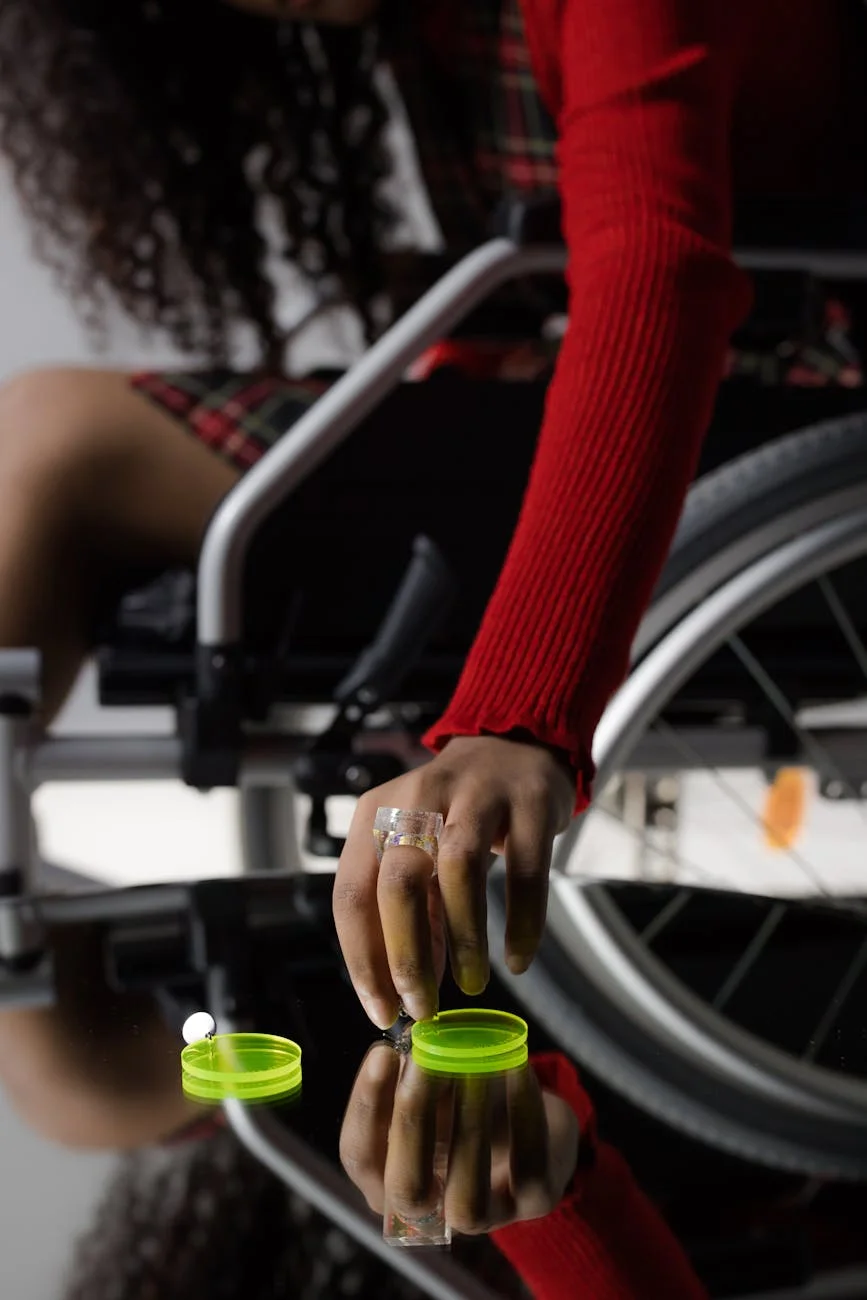 Close Up Of A Woman In A Wheelchair Reac 2
