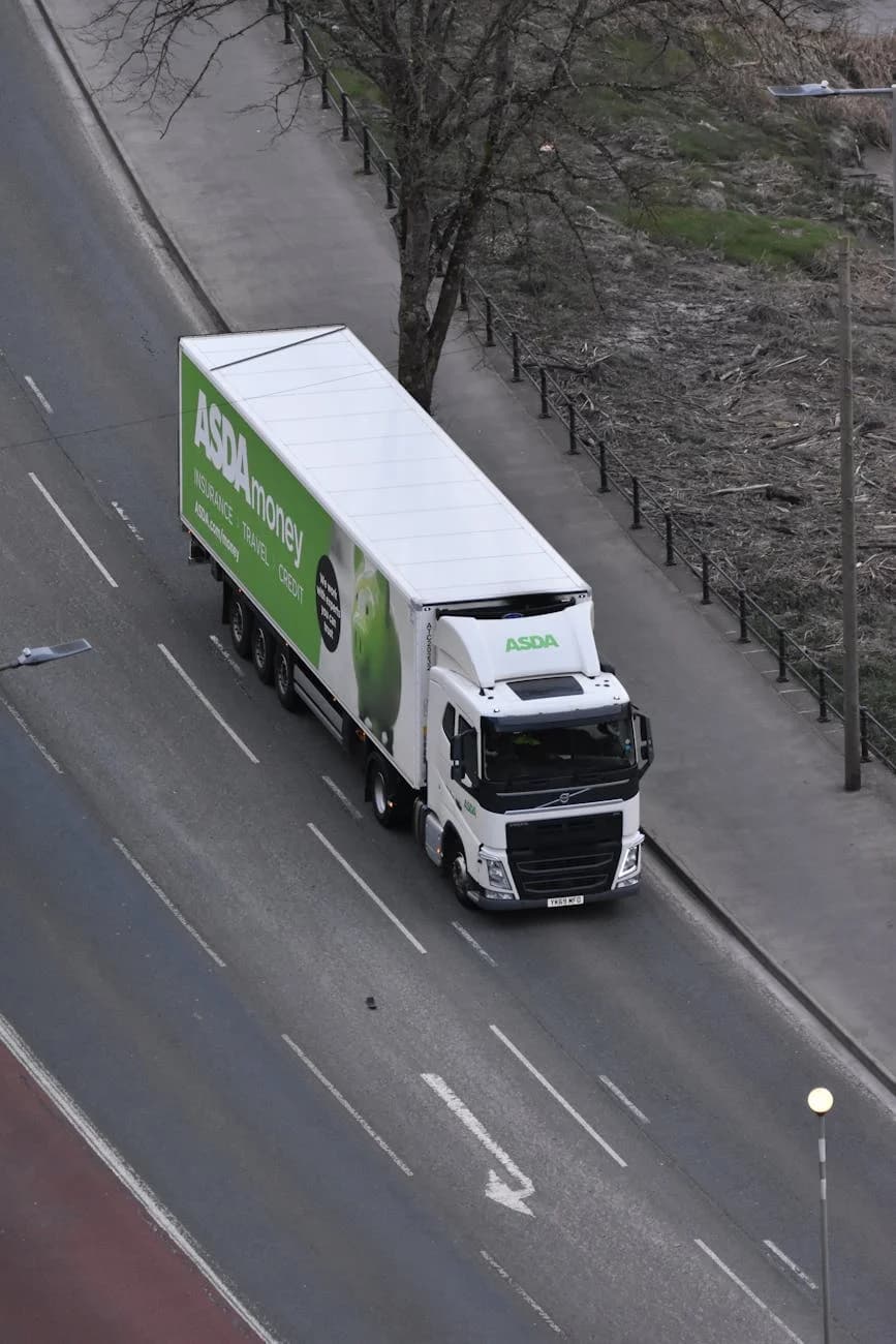 High Angle View Of An Asda Delivery Truc 3