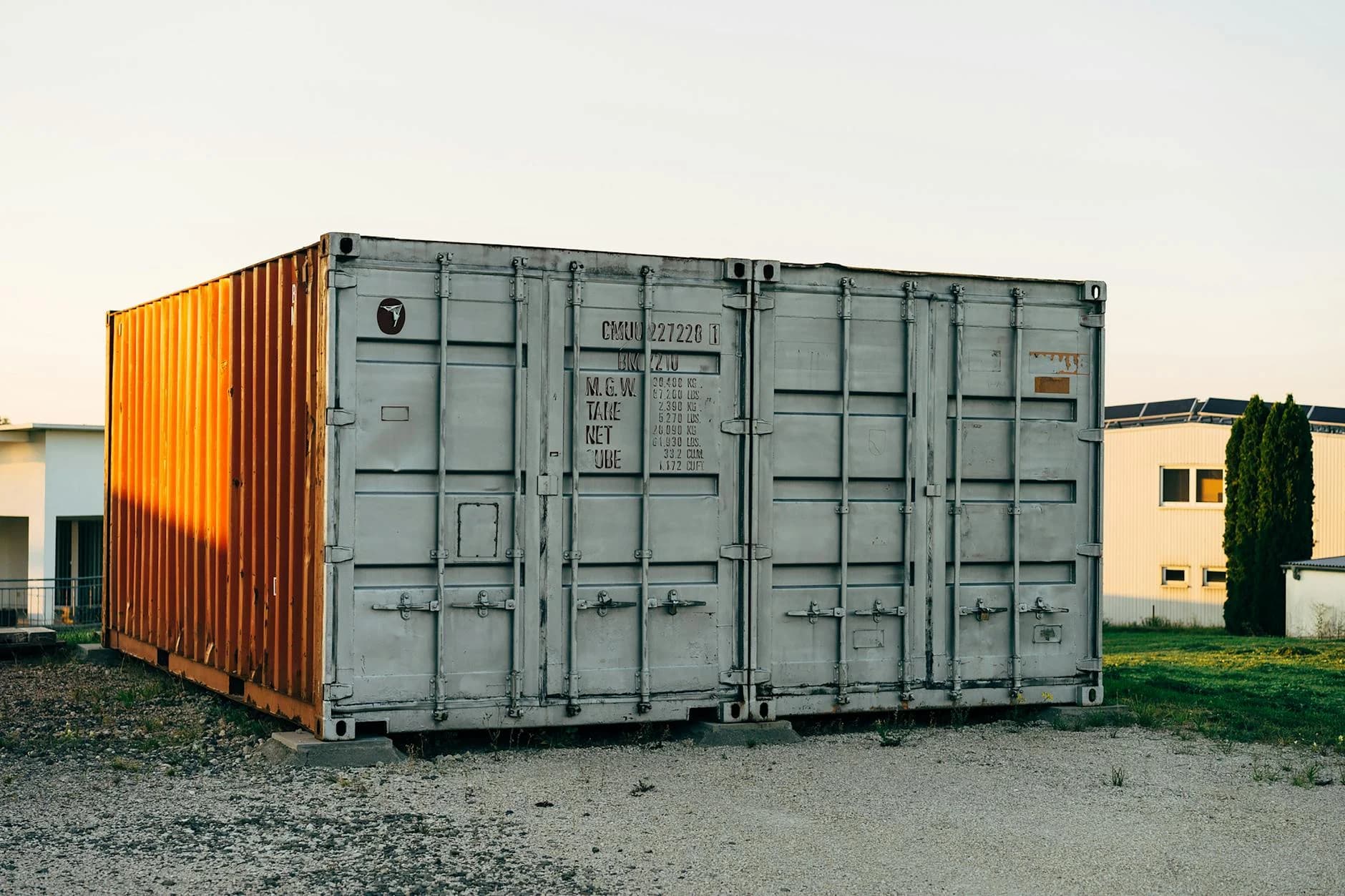 Outdoor View Of A Metal Shipping Contain 1