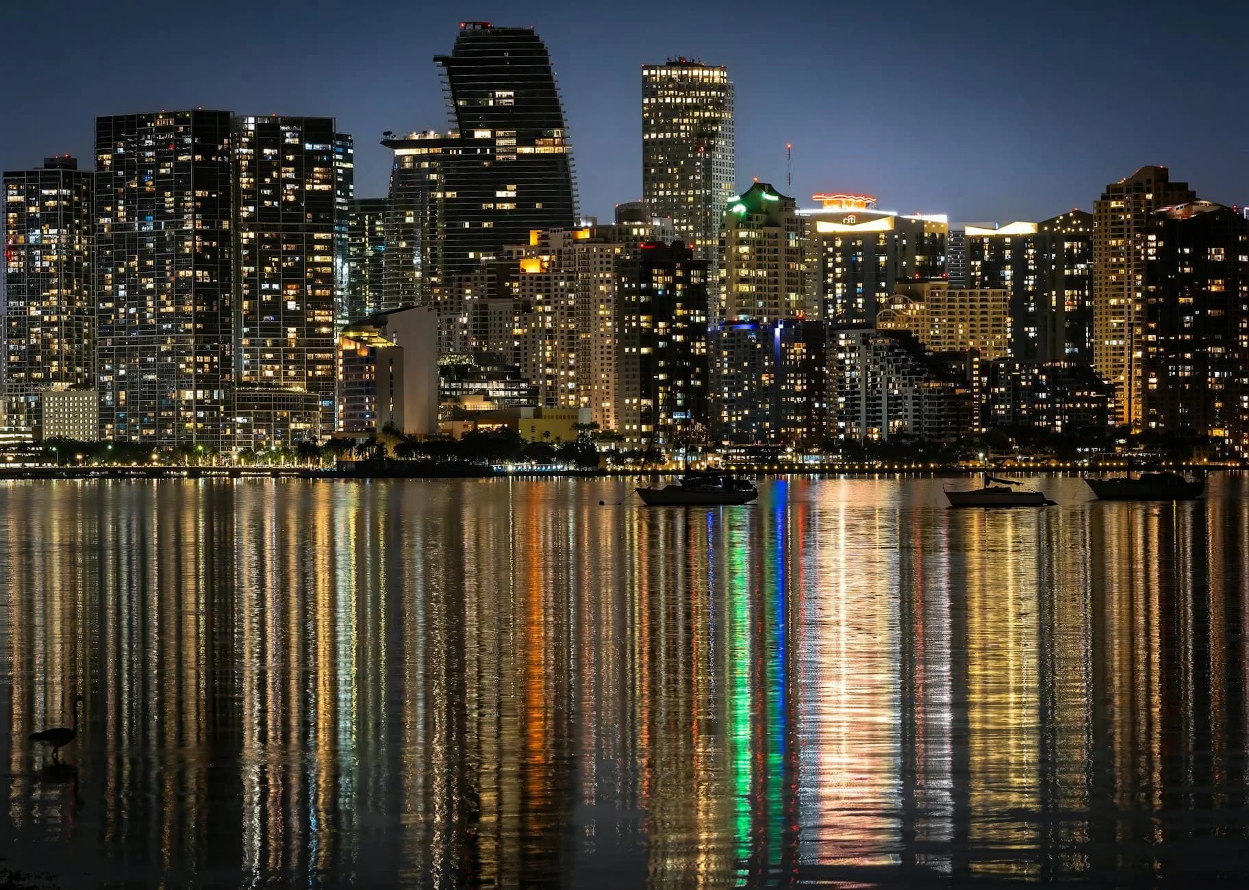 Captivating Night View Of Miami Skyline 2