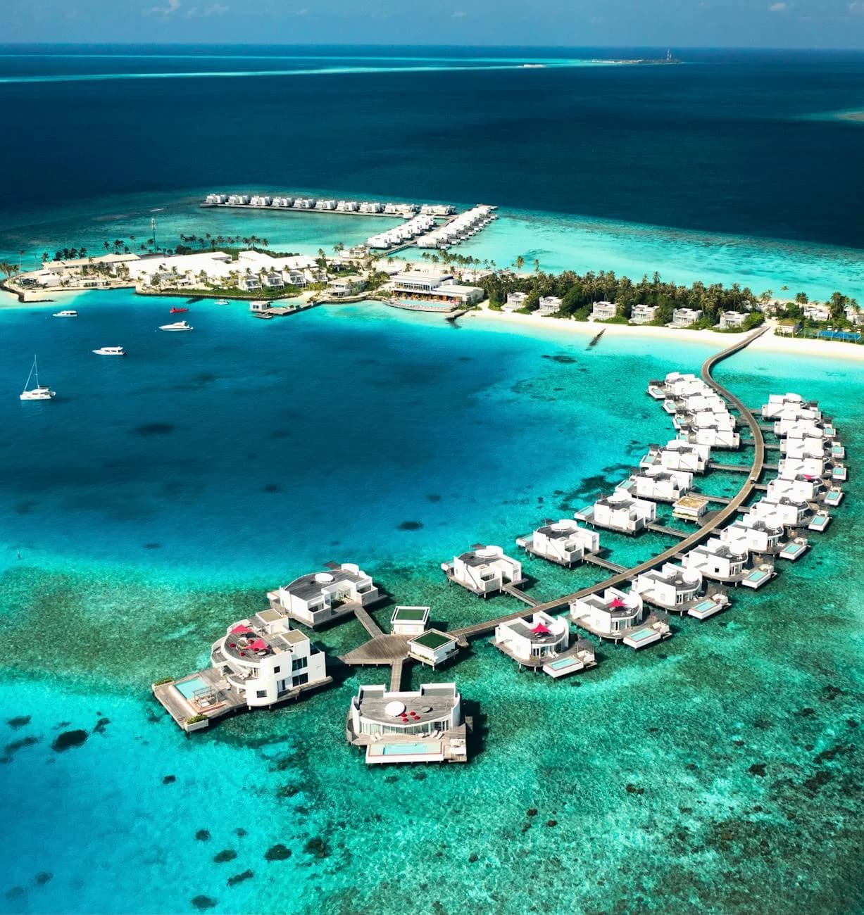 Aerial View Of Overwater Villas In The M 5