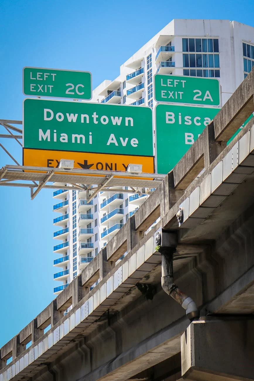 Urban Shot Of Miami Highway Signs With S 2