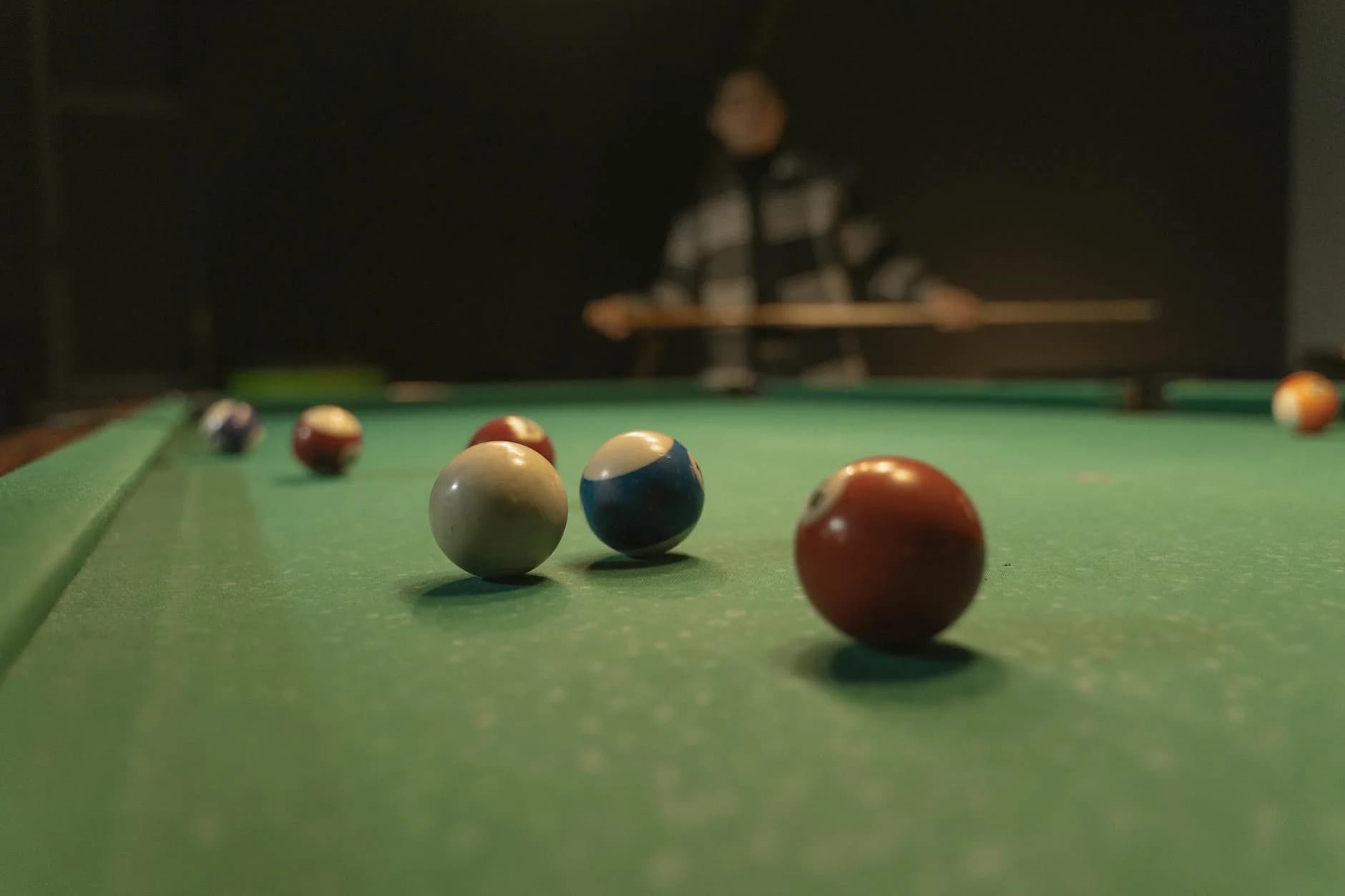 A Vibrant Shot Of A Billiards Table With 4