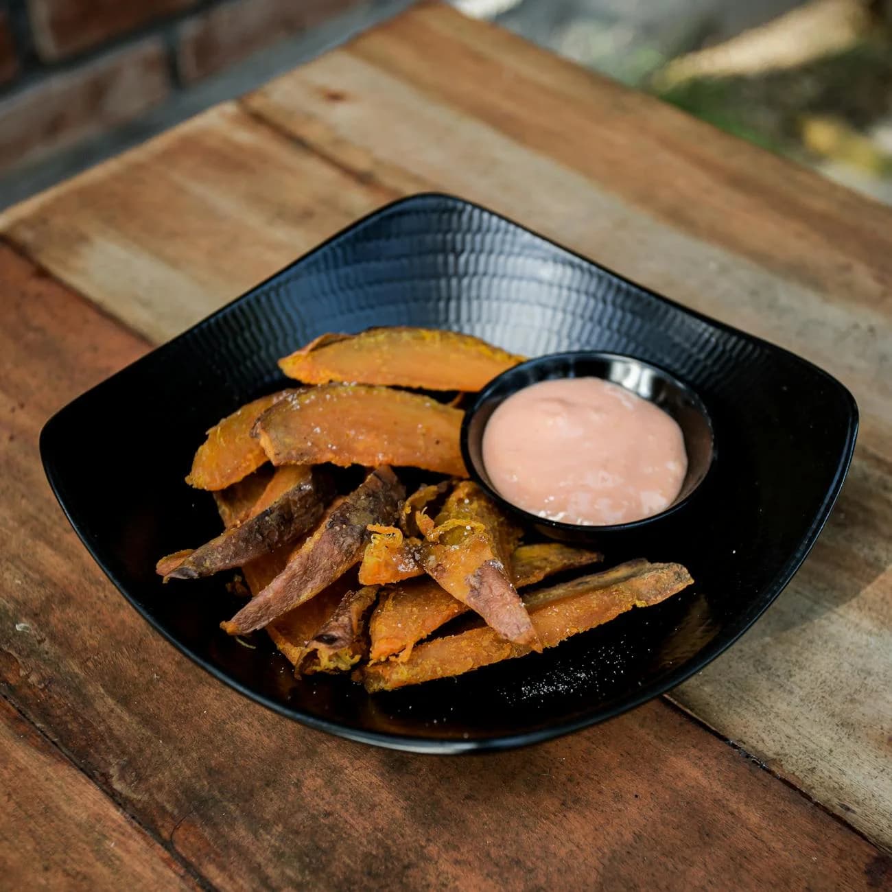 Crispy Sweet Potato Fries Served With Cr 2