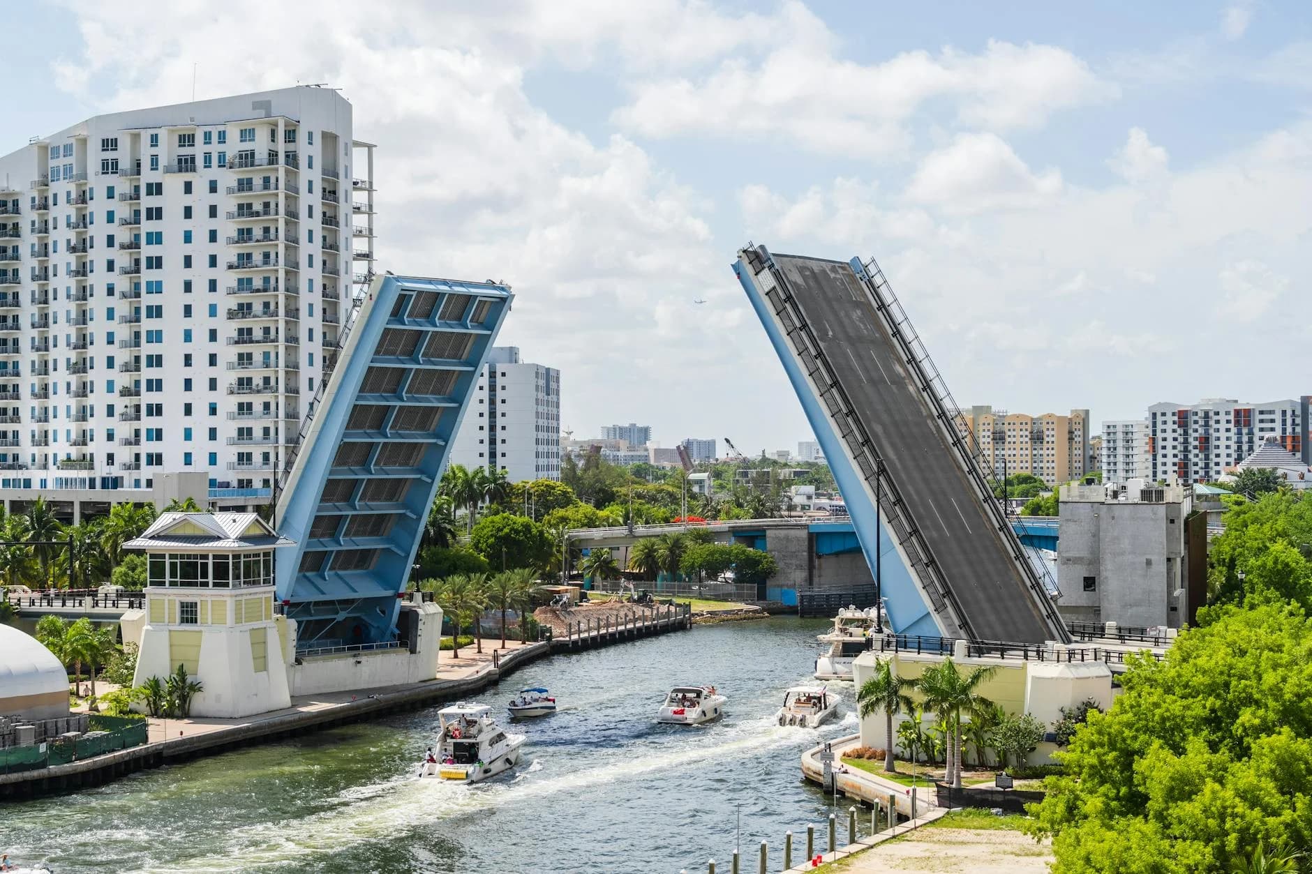 A Beautiful View Of A Drawbridge Raised 4