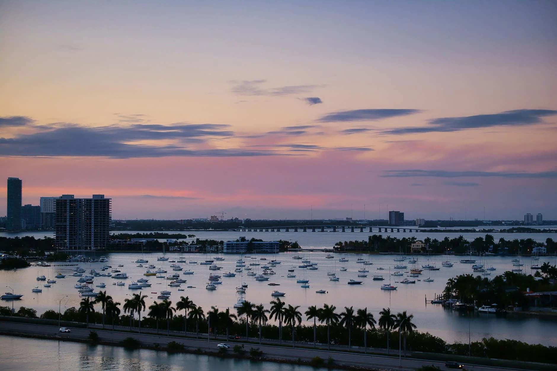 Aerial View Of Miami Harbor With Boats A 2