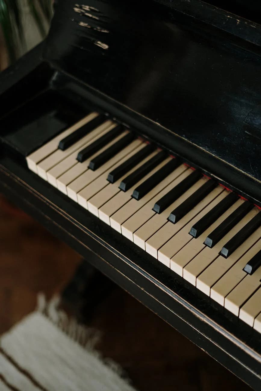 Detailed Shot Of Vintage Piano Keys High 1