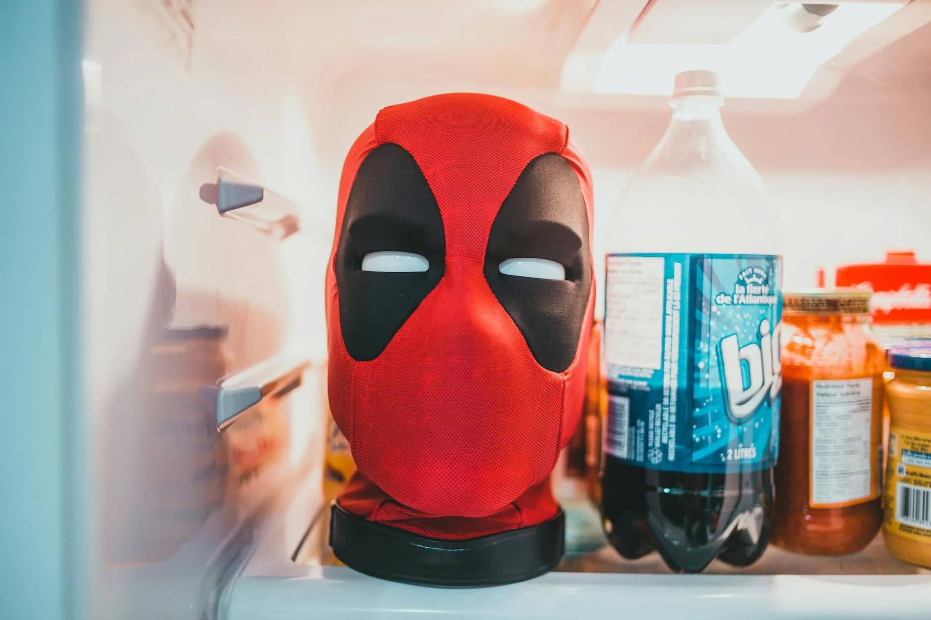 A Humorous View Of A Red Mask Inside A R 1