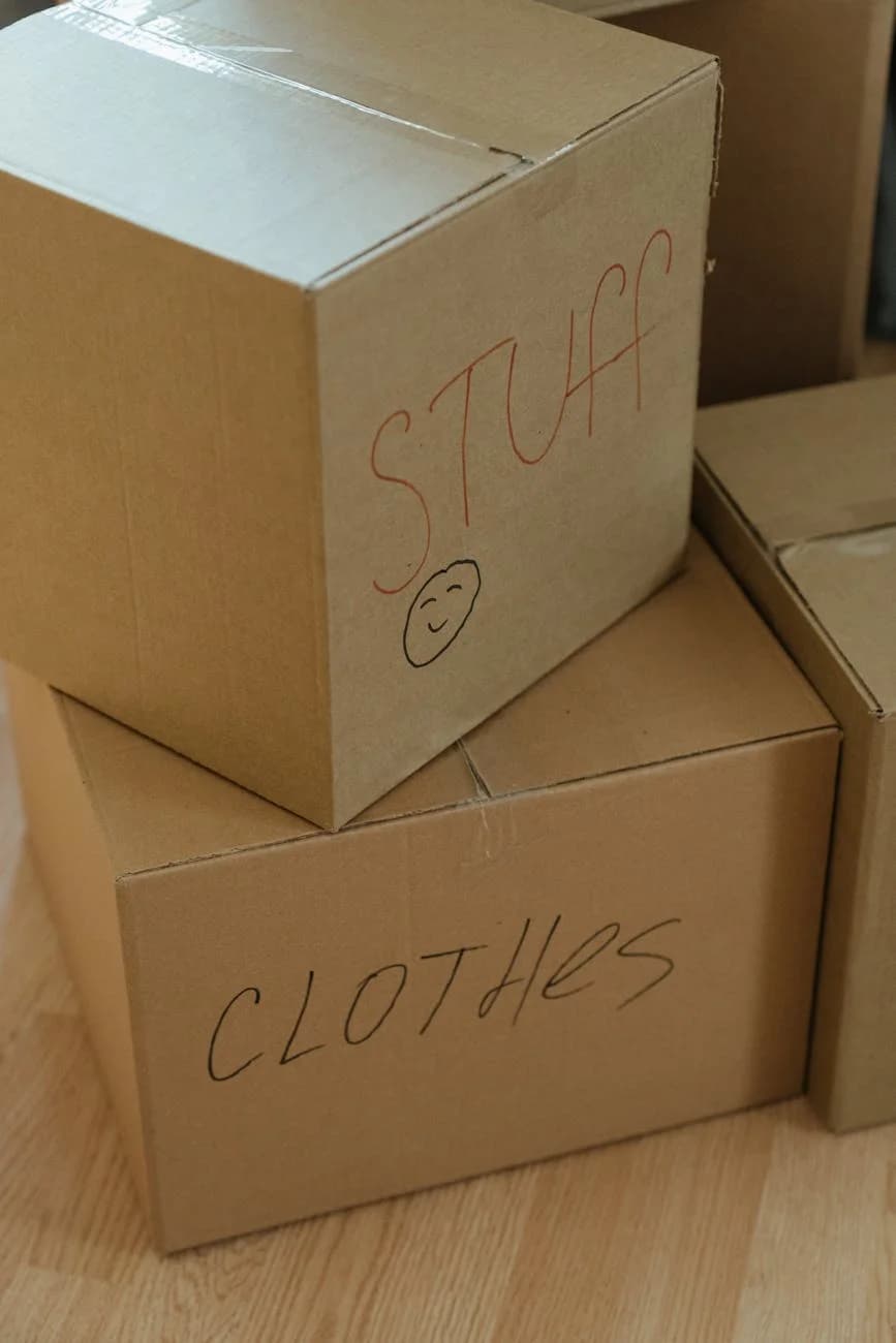 A Collection Of Labeled Cardboard Boxes 3