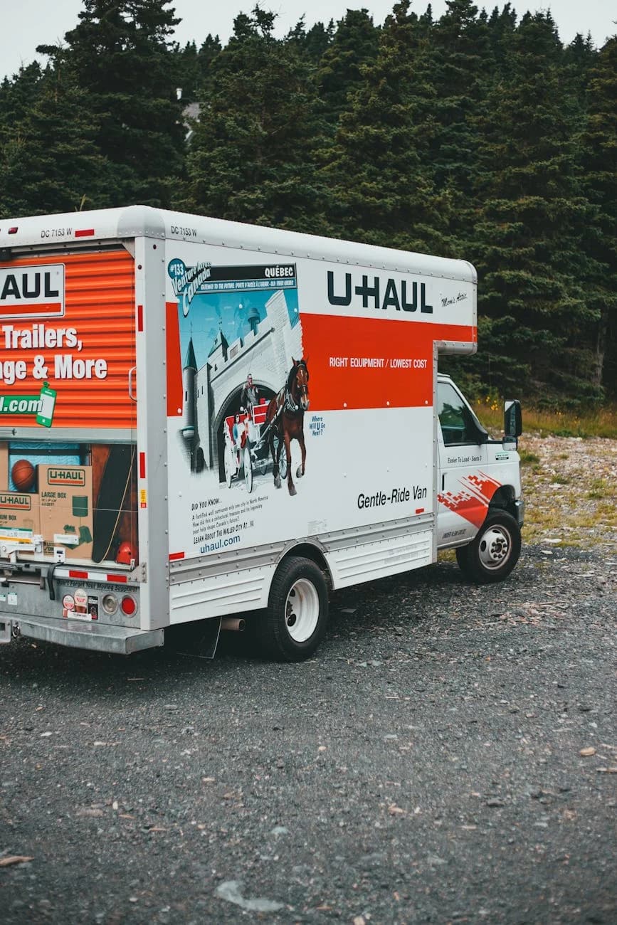 Svc A U Haul Moving Truck Parked On Gravel W 1