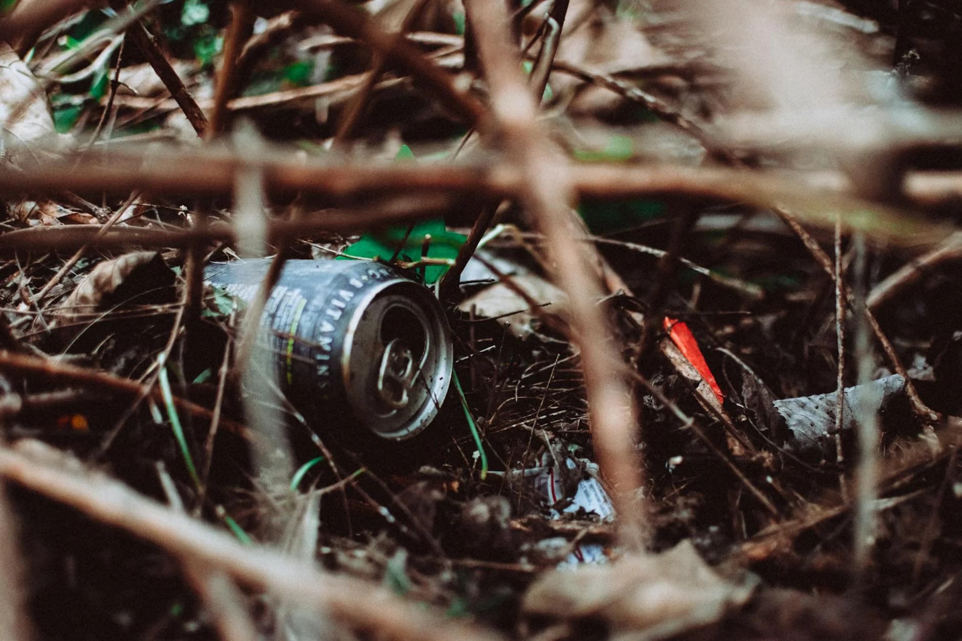 Close Up Of A Discarded Can And Trash In 3