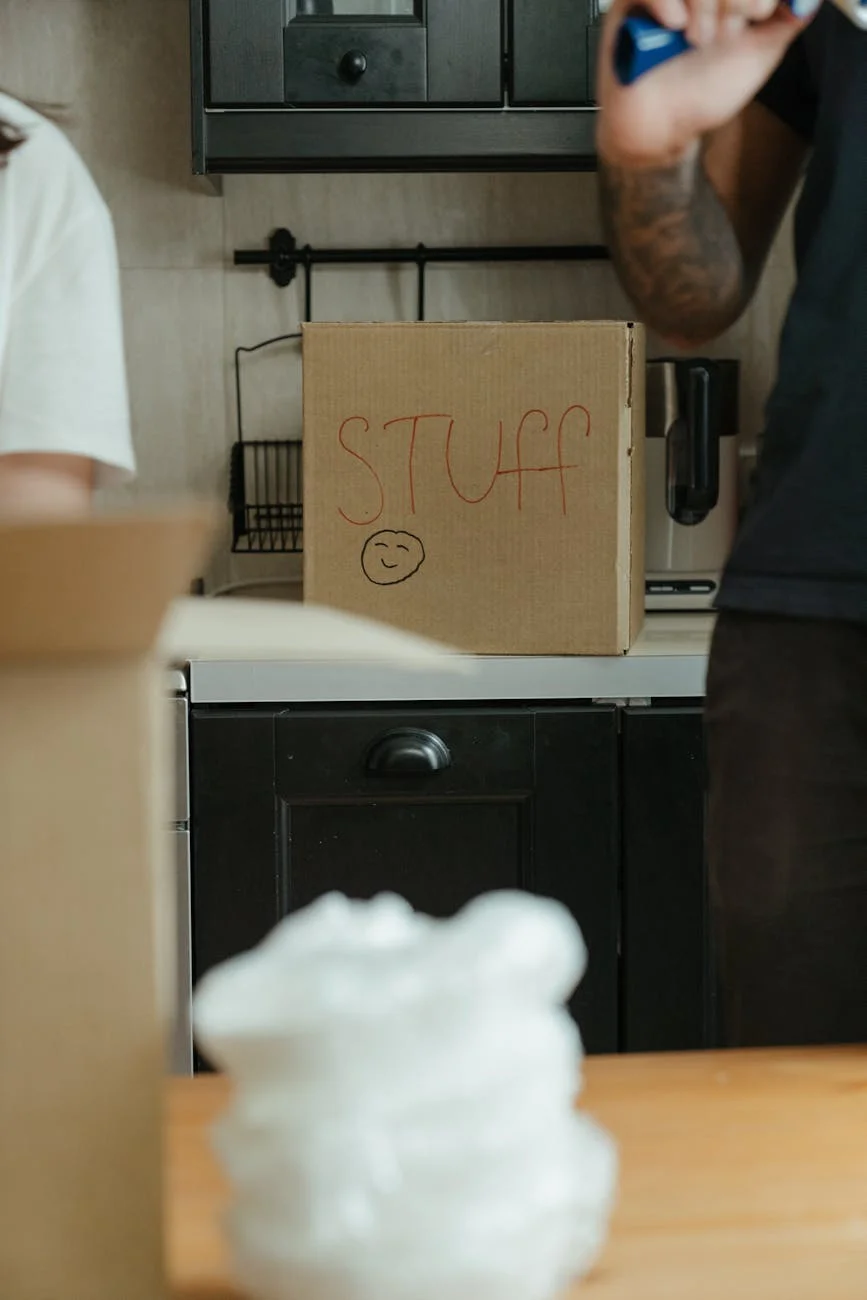 Cardboard Boxes On A Kitchen Counter Whi 4