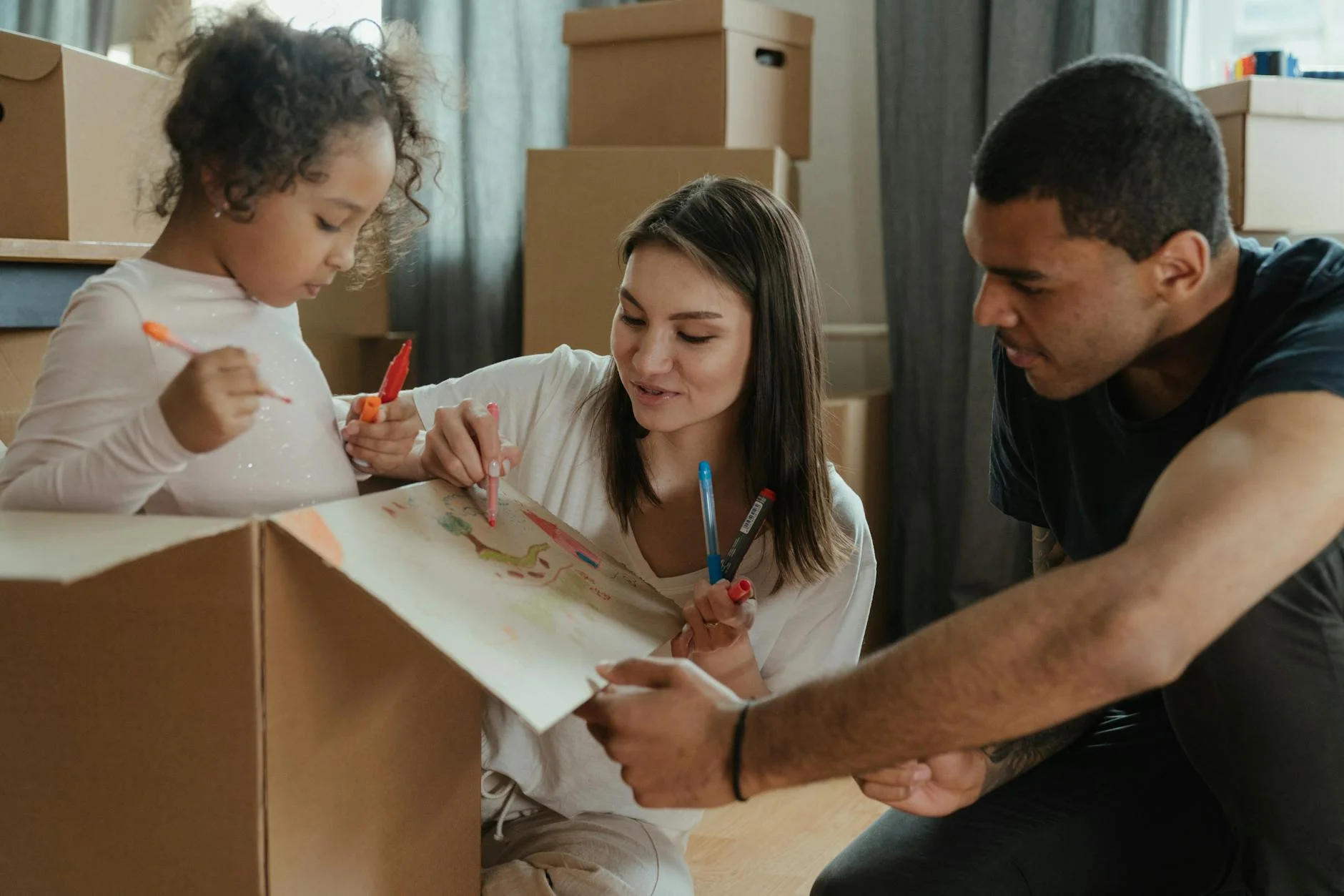 Family Enjoying A Creative Moment While 5